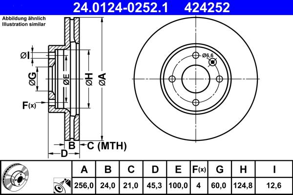 ATE 24.0124-0252.1 - Disque de frein cwaw.fr