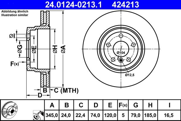 ATE 24.0124-0213.1 - Disque de frein cwaw.fr