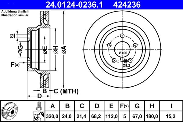 ATE 24.0124-0236.1 - Disque de frein cwaw.fr