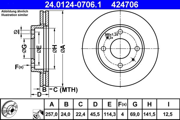 ATE 24.0124-0706.1 - Disque de frein cwaw.fr