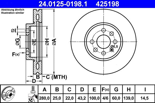 ATE 24.0125-0198.1 - Disque de frein cwaw.fr