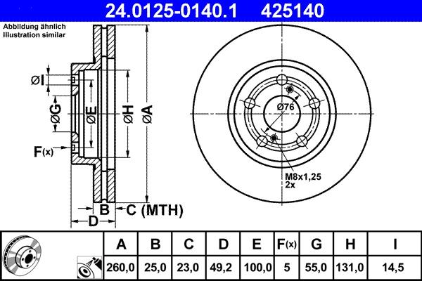 ATE 24.0125-0140.1 - Disque de frein cwaw.fr