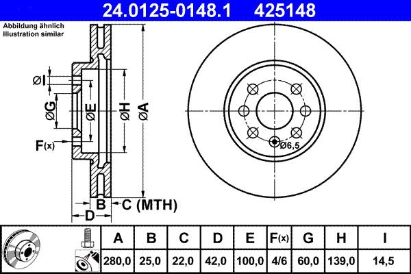 ATE 24.0125-0148.1 - Disque de frein cwaw.fr