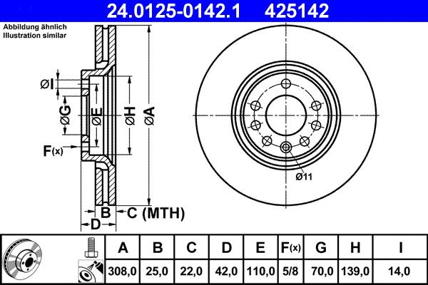 ATE 24.0125-0142.1 - Disque de frein cwaw.fr