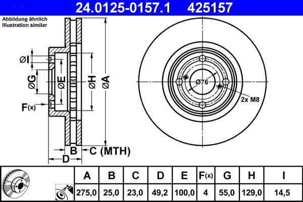 ATE 24.0125-0157.1 - Disque de frein cwaw.fr