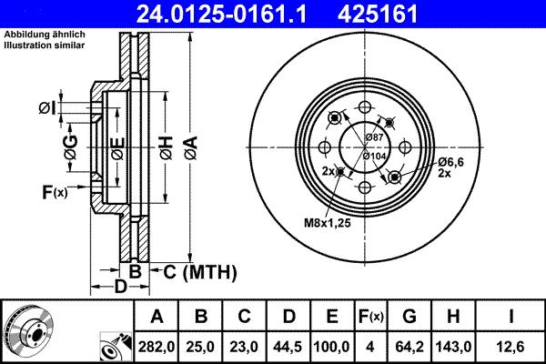 ATE 24.0125-0161.1 - Disque de frein cwaw.fr