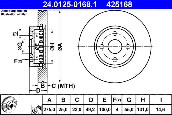 ATE 24.0125-0168.1 - Disque de frein cwaw.fr