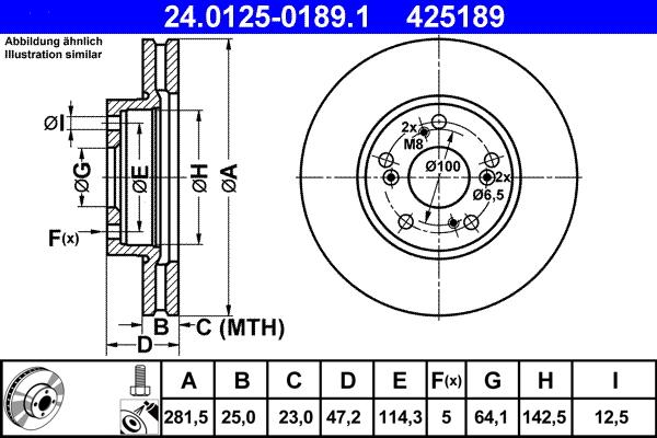 ATE 24.0125-0189.1 - Disque de frein cwaw.fr