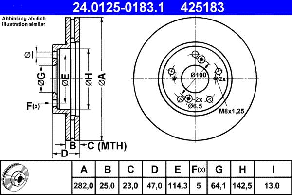 ATE 24.0125-0183.1 - Disque de frein cwaw.fr