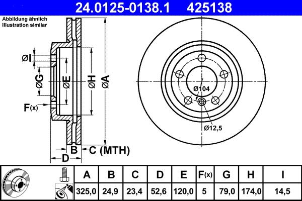 ATE 24.0125-0138.1 - Disque de frein cwaw.fr