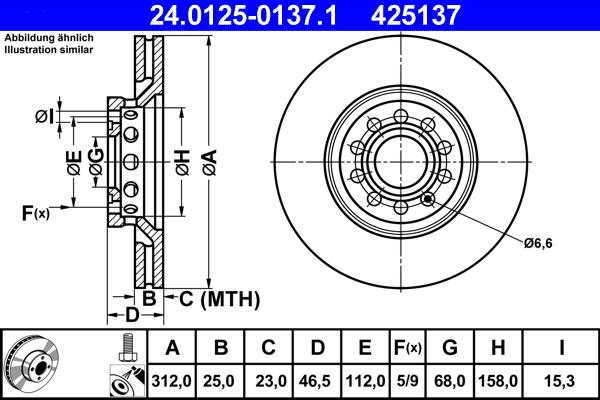 ATE 24.0125-0137.1 - Disque de frein cwaw.fr