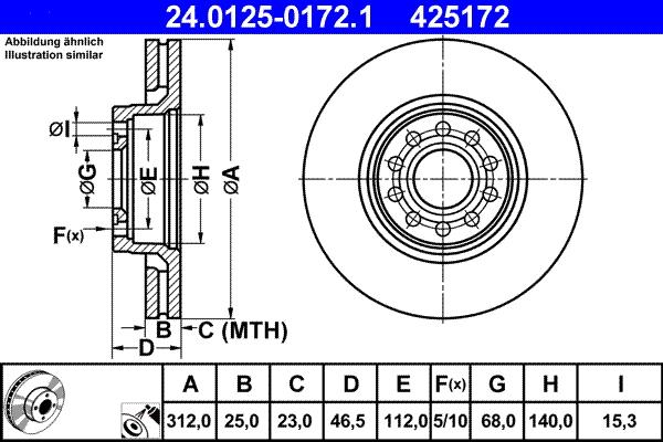 ATE 24.0125-0172.1 - Disque de frein cwaw.fr