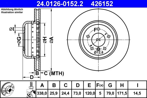 ATE 24.0126-0152.2 - Disque de frein cwaw.fr