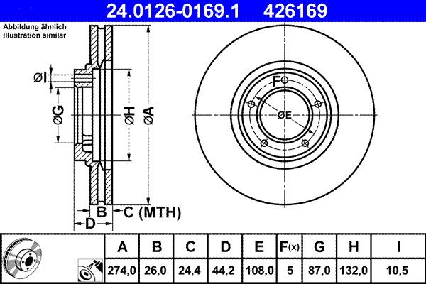 ATE 24.0126-0169.1 - Disque de frein cwaw.fr