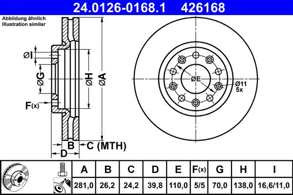 ATE 24.0126-0168.1 - Disque de frein cwaw.fr