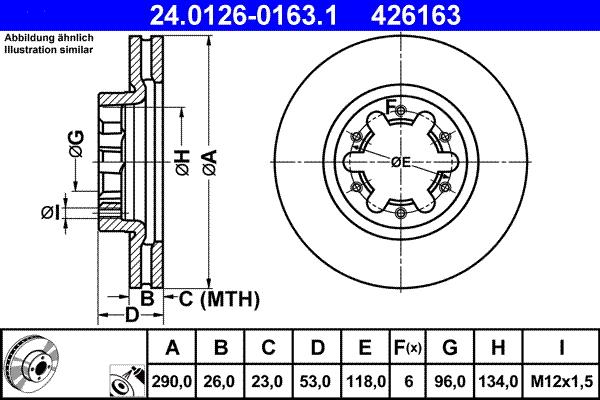 ATE 24.0126-0163.1 - Disque de frein cwaw.fr