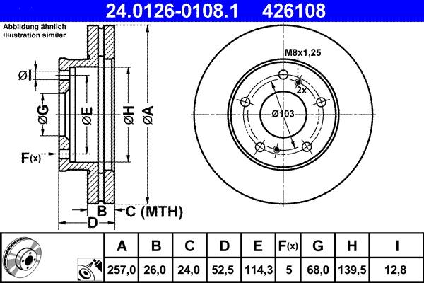 ATE 24.0126-0108.1 - Disque de frein cwaw.fr