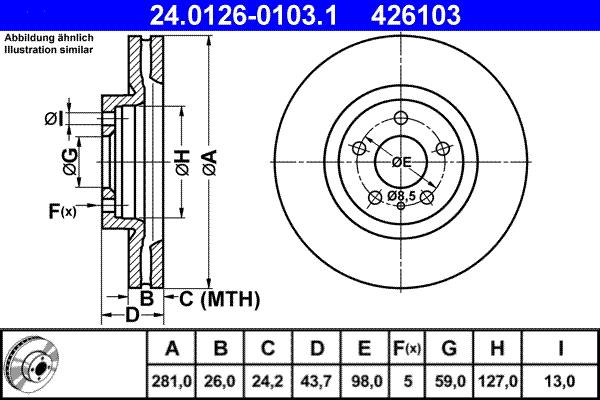 ATE 24.0126-0103.1 - Disque de frein cwaw.fr