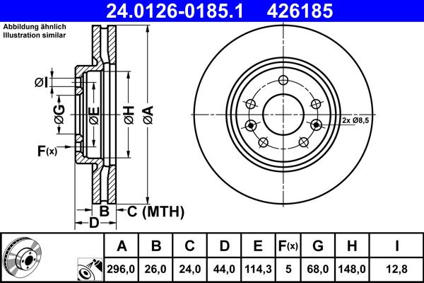 ATE 24.0126-0185.1 - Disque de frein cwaw.fr