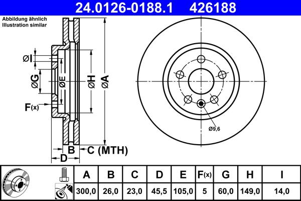 ATE 24.0126-0188.1 - Disque de frein cwaw.fr