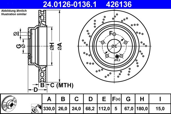 ATE 24.0126-0136.1 - Disque de frein cwaw.fr