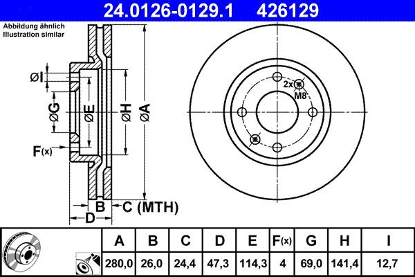 ATE 24.0126-0129.1 - Disque de frein cwaw.fr