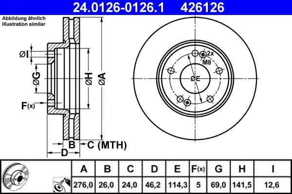 ATE 24.0126-0126.1 - Disque de frein cwaw.fr