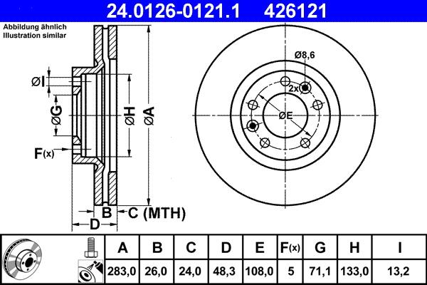 ATE 24.0126-0121.1 - Disque de frein cwaw.fr