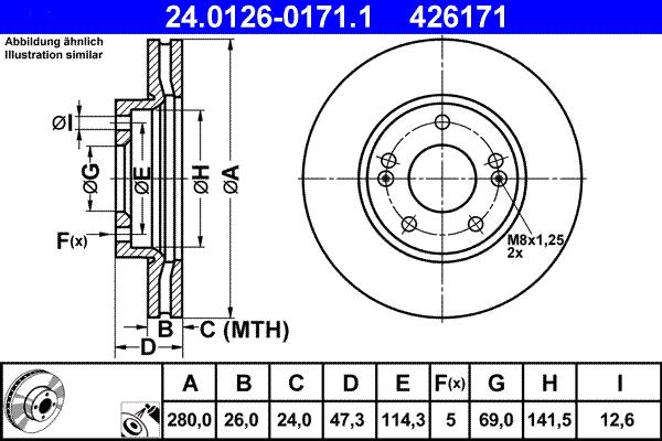 ATE 24.0126-0171.1 - Disque de frein cwaw.fr