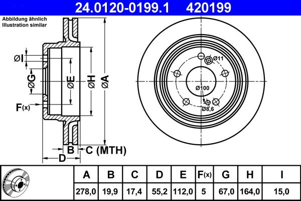 ATE 24.0120-0199.1 - Disque de frein cwaw.fr