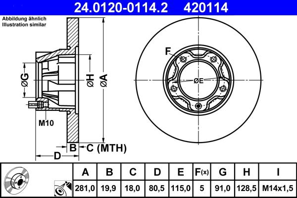 ATE 24.0120-0114.2 - Disque de frein cwaw.fr