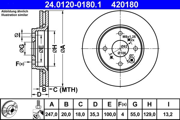 ATE 24.0120-0180.1 - Disque de frein cwaw.fr