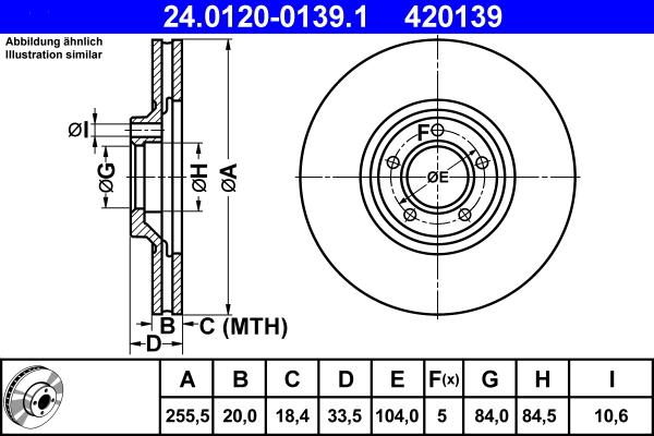 ATE 24.0120-0139.1 - Disque de frein cwaw.fr