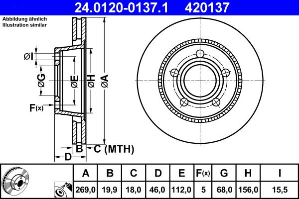 ATE 24.0120-0137.1 - Disque de frein cwaw.fr