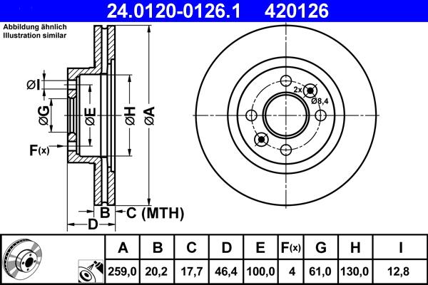 ATE 24.0120-0126.1 - Disque de frein cwaw.fr