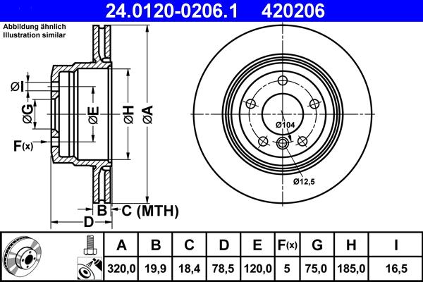 ATE 24.0120-0206.1 - Disque de frein cwaw.fr