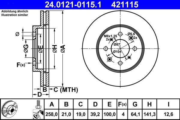 ATE 24.0121-0115.1 - Disque de frein cwaw.fr