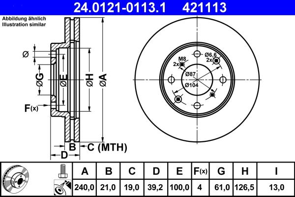 ATE 24.0121-0113.1 - Disque de frein cwaw.fr