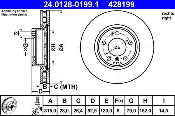 ATE 24.0128-0199.1 - Disque de frein cwaw.fr