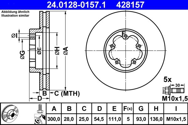 ATE 24.0128-0157.1 - Disque de frein cwaw.fr