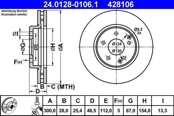 ATE 24.0128-0106.1 - Disque de frein cwaw.fr