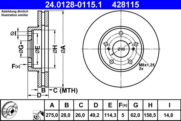 ATE 24.0128-0115.1 - Disque de frein cwaw.fr