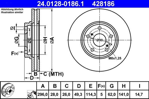 ATE 24.0128-0186.1 - Disque de frein cwaw.fr