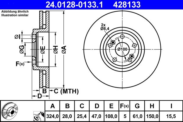 ATE 24.0128-0133.1 - Disque de frein cwaw.fr