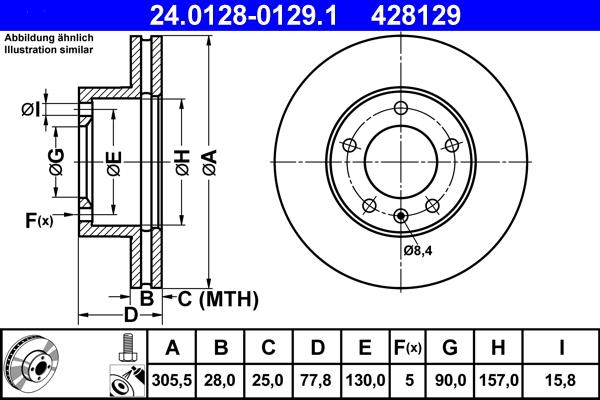 ATE 24.0128-0129.1 - Disque de frein cwaw.fr