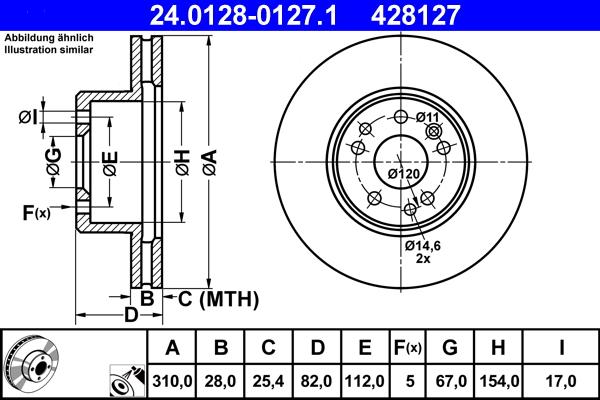 ATE 24.0128-0127.1 - Disque de frein cwaw.fr