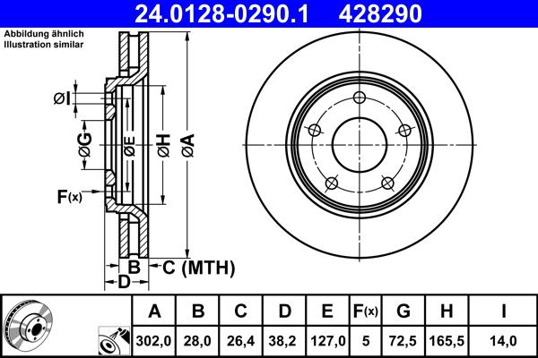 ATE 24.0128-0290.1 - Disque de frein cwaw.fr