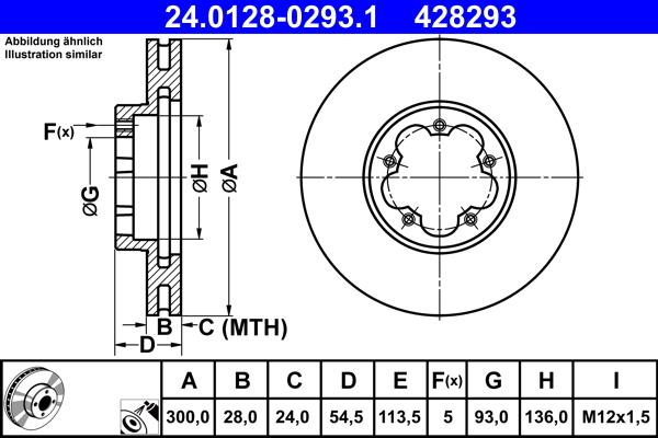 ATE 24.0128-0293.1 - Disque de frein cwaw.fr