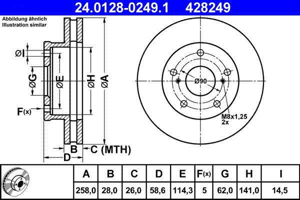 ATE 24.0128-0249.1 - Disque de frein cwaw.fr