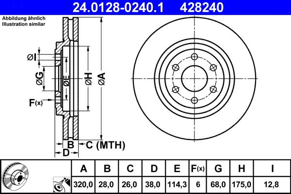 ATE 24.0128-0240.1 - Disque de frein cwaw.fr